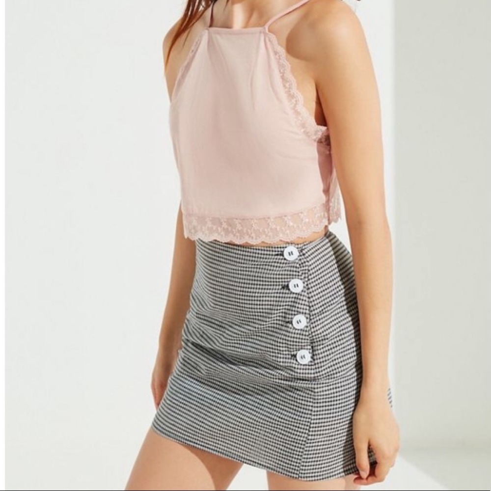 Urban Outfitters Black/White Plaid Lined Skirt